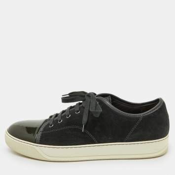 Pre Owned Lanvin Multicolor Suede and Patent Leather Low Top Sneakers Size 44