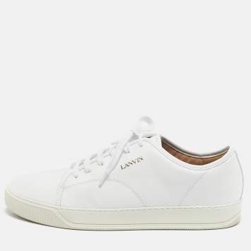 Pre Owned Lanvin White Leather Low Top Sneakers Size 44