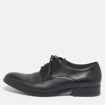 Pre Owned Lanvin Black Leather Lace Up Oxfords Size 43