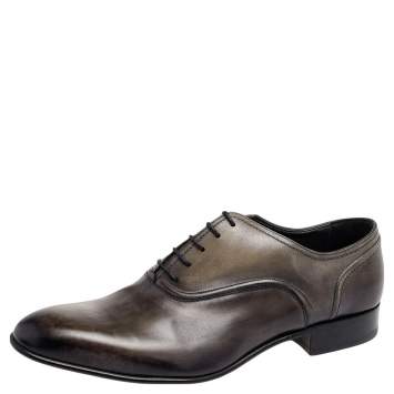 Pre Owned Lanvin Two Tone Leather Lace Up Oxford Size 43