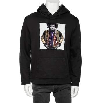 Pre Owned Limitato Black Cotton Jimi Hendrix Printed Hoodie XL