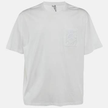Loewe White Glitch Anagram Cotton Crew Neck T-Shirt L Loewe | TLC US