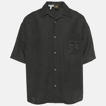 Pre Owned Loewe x Paula's Ibiza Black Anagram Toile Bowling Negro Shirt M