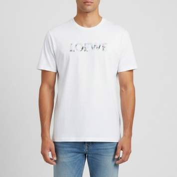 مملوكة مسبقًا Loewe White Anagram Embroidered Cotton Relaxed Fit T-Shirt L