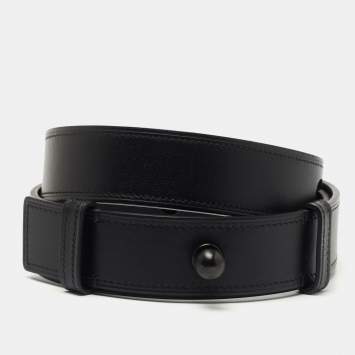 Pre Owned Loewe Black Leather Belt 90CM