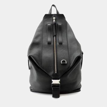 Pre Owned Loewe Convertible Black Leather Backpack Bag