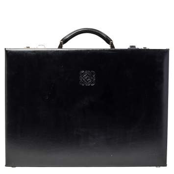 Pre Owned Loewe Black Leather Briefcase