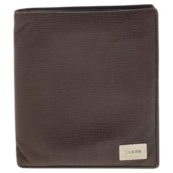 Pre Owned Loewe Brown Leather Bifold Wallet