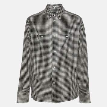 Pre Owned Loewe Black/White Checkered Cotton Button Front Shirt XXS