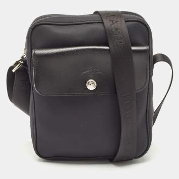 Pre Owned Longchamp Black Nylon Crossbody Bag