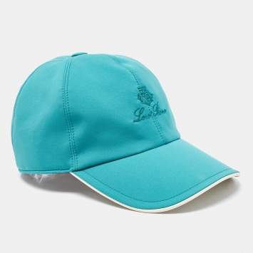Pre Owned Loro Piana Green/Ivory Storm System Technical Fabric Baseball Cap S