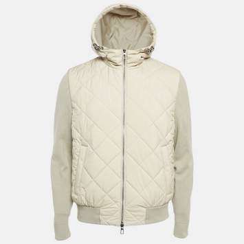 Pre Owned Loro Piana Beige Synthetic and Wool Ampay Windwish Bomber Jacket S