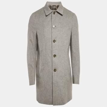 مملوكة مسبقًا Loro Piana Grey Cashmere Sidney Strom System Coat S