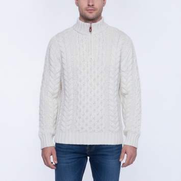 Pre Owned Loro Piana Cream Cashmere Cable Knit Valduggia Sweater L