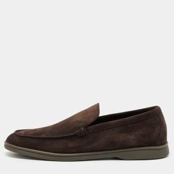 Pre Owned Loro Piana Brown Suede Summer Walk Loafers Size 43.5