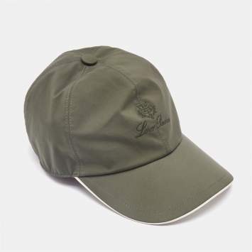 Pre Owned Loro Piana Military Green Microfibre Storm System Baseball Cap S