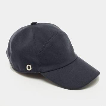 Pre Owned Loro Piana Blue Cashmere Felt Baseball Cap L