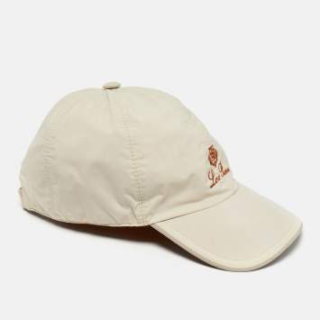 Pre Owned Loro Piana Beige Logo Print Nylon Strom System Cap XXL