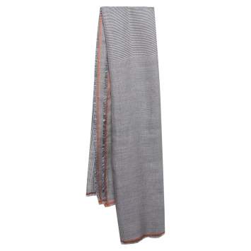 Pre Owned Loro Piana Grey Cashmere & Cotton Blend Gauze Scarf