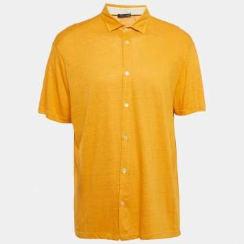 Pre Owned Loro Piana Yellow Flax Polo T-Shirt 3XL