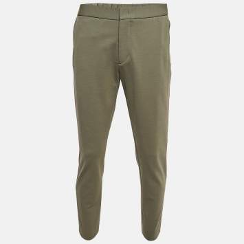Pre Owned Loro Piana Green Wool Blend Straight Leg Tailored Trousers XL