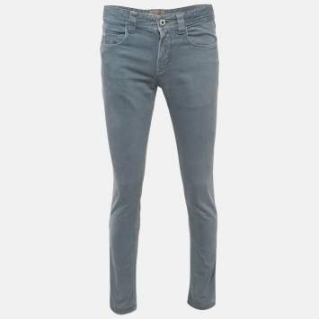 Pre Owned Loro Piana Grey Denim 5 Tasche Slim Jeans S Waist 32"