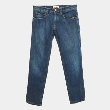 Pre Owned Loro Piana Blue Denim Skinny Pants M Waist 33"