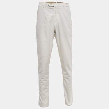 Pre Owned Loro Piana White Cotton Chino Trousers XL