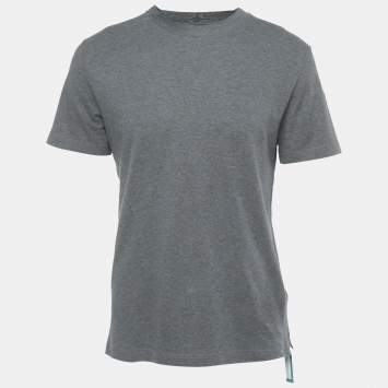 Pre Owned Loro Piana Grey Cotton Ray T-Shirt S