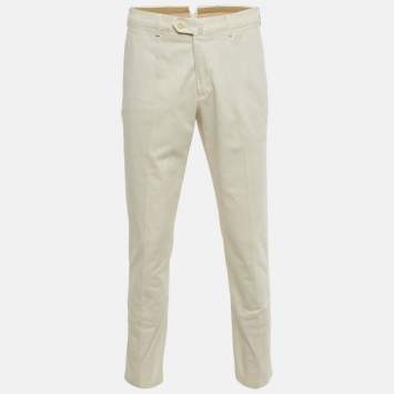 Pre Owned Loro Piana Beige Cotton Formal Trousers L