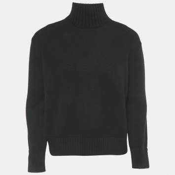 Pre Owned Loro Piana Black Cashmere Mock Neck Sweater S