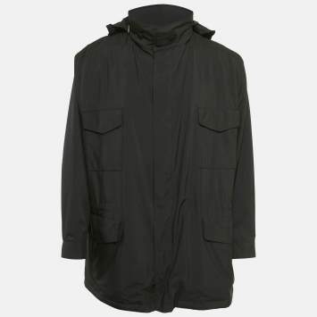 Pre Owned Loro Piana Grey Synthetic Traveller Windmate Jacket 5XL