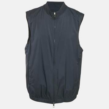 Pre Owned Loro Piana Blue Nylon Reversible Vest 4XL