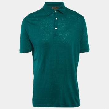 Pre Owned Loro Piana Green Jersey Polo T-Shirt L