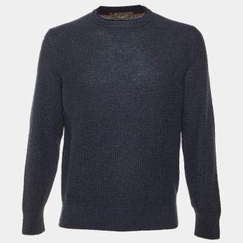 Pre Owned Loro Piana Navy Blue Cashmere Pullover M