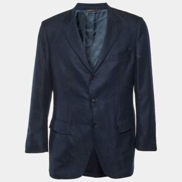 Pre Owned Loro Piana Navy Blue Wool & Silk Blazer XL
