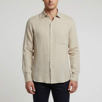 Pre Owned Loro Piana Beige Linen Button-Down André Shirt L