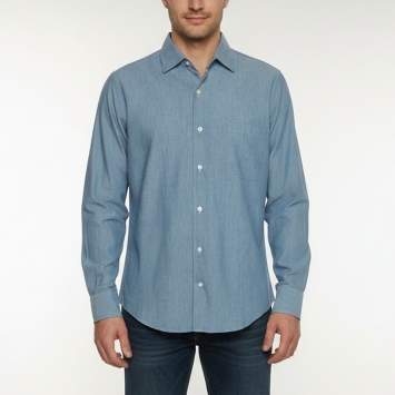 Pre Owned Loro Piana Blue Cotton Button Down André Shirt L
