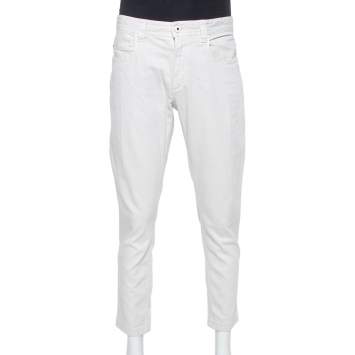 Pre Owned Loro Piana Light Grey Denim Tapered Leg Jeans XXL