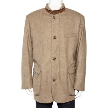 Pre Owned Loro Piana Storm System Beige Wool & Cashmere Jacket XXL 