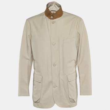 Pre Owned Loro Piana Beige Cotton Roadster Villa D'este Jacket XL