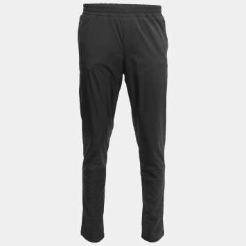 Pre Owned Loro Piana Black Nylon Elasticized Waist Track Pants M