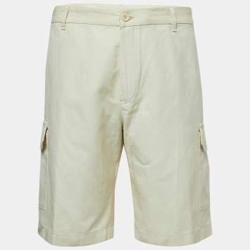 مملوكة مسبقًا Loro Piana Cream Linen Blend Bermuda Shorts XXXL