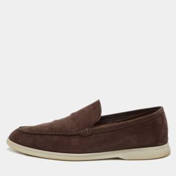 Pre Owned Loro Piana Brown Suede Summer Walk Loafers Size 44
