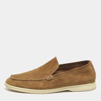 Pre Owned Loro Piana Brown Suede Summer Charms Walk Loafers Size 39