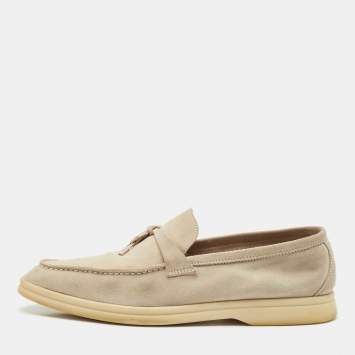 Loro Piana Grey Suede Summer Charms Walk Loafers Size 41
