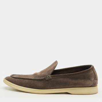 Pre Owned Loro Piana Summer Walk Size 43.5 Brown Suede Loafers