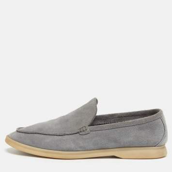Pre Owned Loro Piana Summer Walk Size 41 Grey Suede Loafers