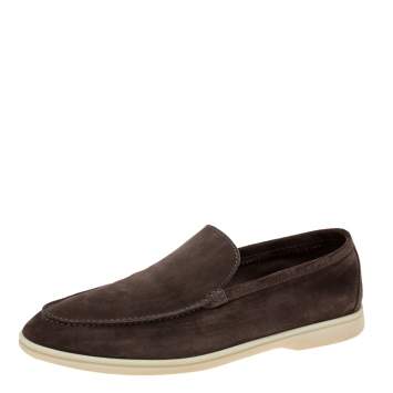 Pre Owned Loro Piana Brown Suede  Summer Walk Loafers Size 45 