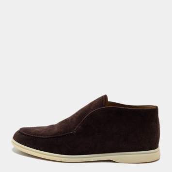 Pre Owned Loro Piana  Brown Suede Open Walk Boots Size 43